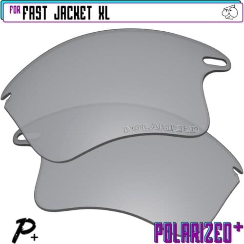 EZReplace Polarized Replacement Lenses for - Oakley Fast Jacket XL Sunglasses - Silver P Plus