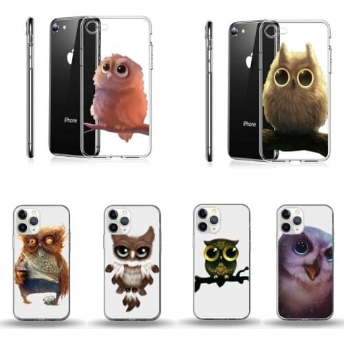 Animal Cute Cartoon Owl Phone Case Transparent for Clear iPhone 11 12 8 7 6 6S Plus X 5S SE 2020 XR mini pro XS MAX