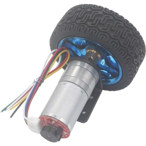 DC6V12V24V DC gear motor with encoder measuring 65mm wheel coupling bracket kit suitable for DiY Arduino robot smart car gear mo