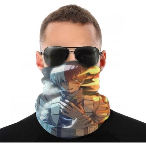 Todoroki Scarves Neck Face Mask Unisex Fashion Tube Scarf Balaclava Bandana Protective Headband Biking Hiking