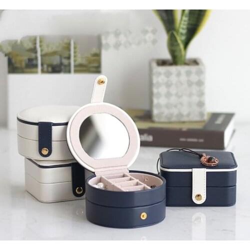 Jewelry Box Portable Storage Organizer Earring Holder Zipper Women Jewelry Display Travel Case