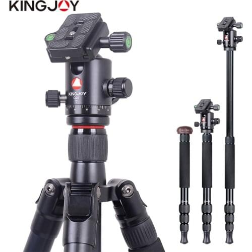 KINGJOY Official K2008+Q20 Tripod Camera Profesional Aluminum Tripe Stand For All Models Digital SLR DSLR Holder Stativ Mobile