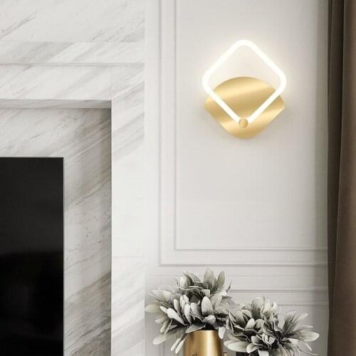 Modern Simple LED Wall Lamp Creative Gold Bedroom Bedside Lamp Corridor Aisle Home Living Room Background Wall Decor Wall Light