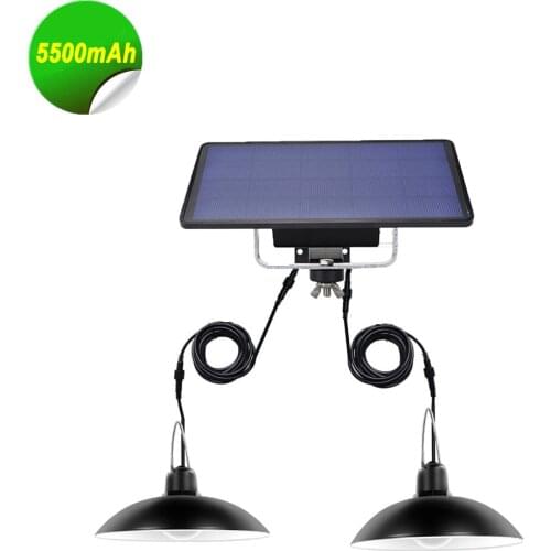 Double Heads LED Solar Light Solar Emergency Lamp Outdoor/Indoor Waterproof IP65 For Camping Terrace Garden Home Tent Chandelier