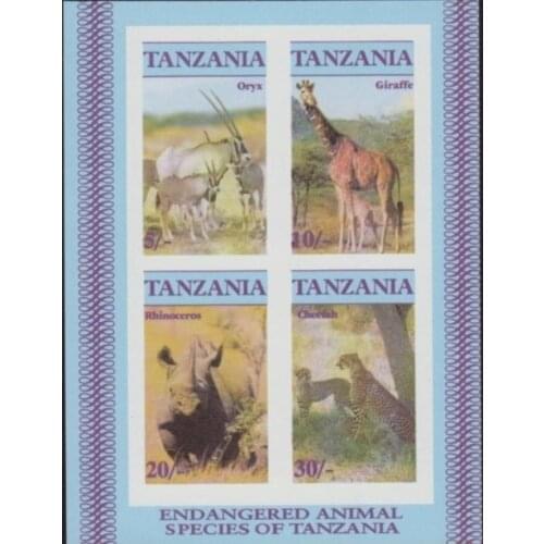 Tanzania 1986 giraffe rhinoceros antelope Leopard Post Stamps Postage Collection