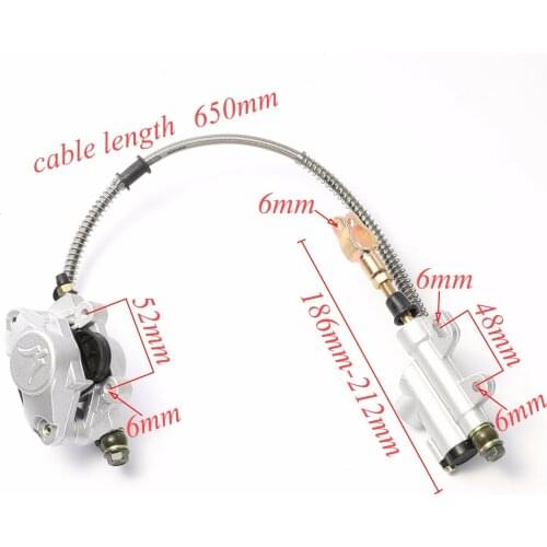 TDPRO Rear Disc Brake Caliper Cylinder + Pads For 50-125cc ATVs Go Kart Buggy ATV Rear Brake Assembly Master Cylinder Caliper