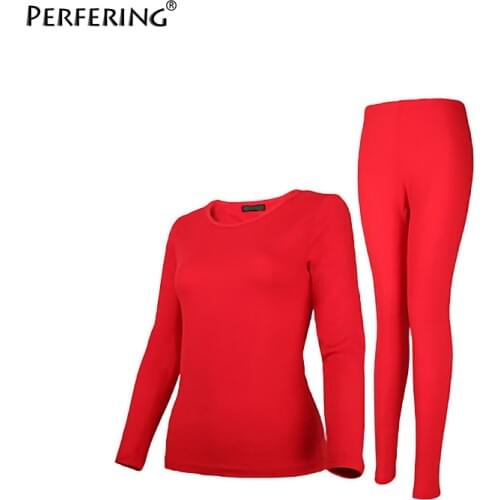 Perfering 2 Piece Plus Size 6XL Thermal Underwear Women Winter Clothes Warm Suit Long Johns Women Large Size 2XL 3XL 4XL 5XL