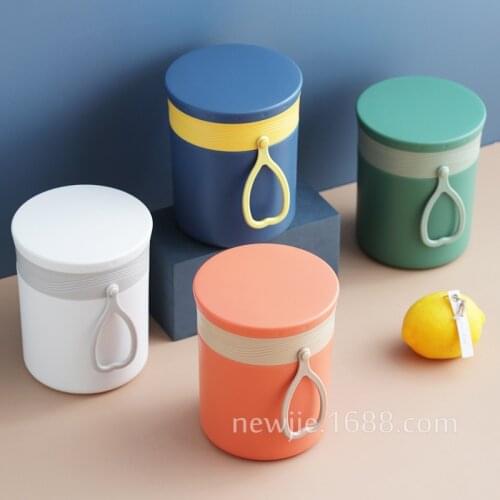 High Appearance 304 Stainless Steel and PP Soup Cup Heat Preservation and Sealing Portable Water Cup Students' Fresh and Simple