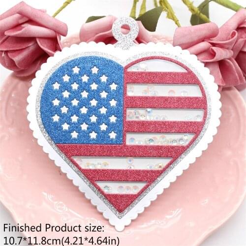 YPP CRAFT American Flag Heart Metal Cutting Dies for Scrapbooking/photo album Decorative Embossing Paper Card