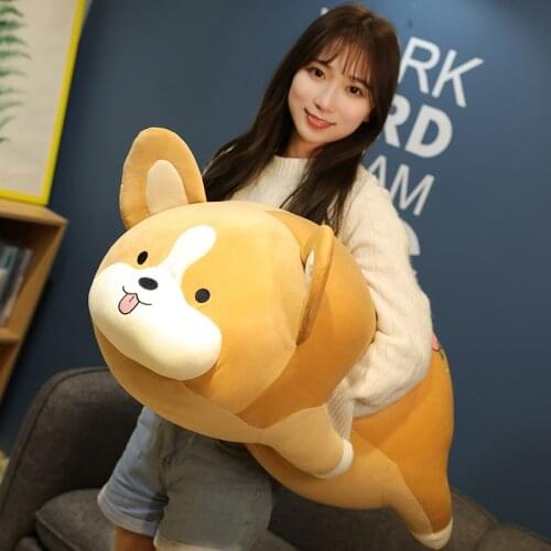 1pc 45-80cm Kawaii Fat Shiba Inu Dog Plush Toys Lovely Dolls Pillow Stuffed Soft Cushion for Kids Girls Birthday Valentine Gifts