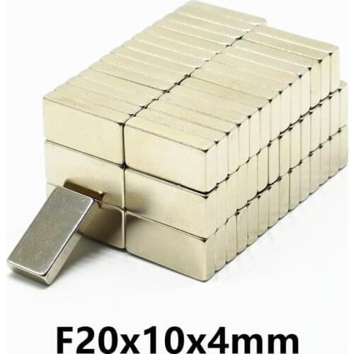 10 20 50PCS/LOT Magnet 20x10x4 N35 NdFeB MAGNET 20*10*4 Neodymium Magnets block strong magnet 20mm x10mm x 4mm