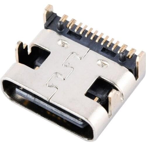 10pcs Type-C USB-3.1 16 pin DIP 30V 3A Micro USB Connectors Female Port Jack Tail Plug Socket Electric Terminals