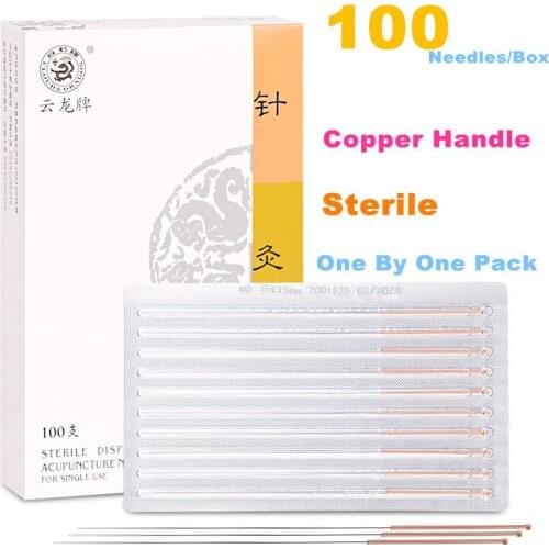 100 Copper Spring Handle Disposable Sterile Acupuncture Needle Electric Acupuncture Painless Best Price Dropshipping Wholsale