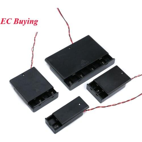 2/3/4/8*AA Battery Cover Storage Holder Case Box Container Cell Box With NO/OFF Button For AA Battery Holder DIY