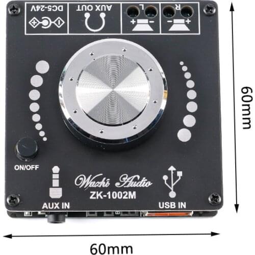 2*50W Bluetooth 5.0 TPA3116D2 Audio Power Amplifier Stereo 10W~100W HiFi Class D Digital TPA3116 USB Sound Card Mini Music AMP