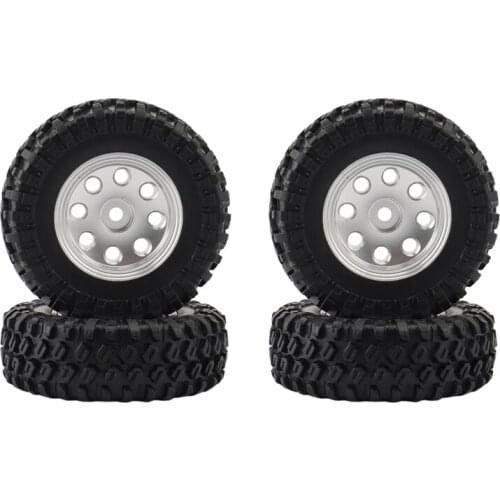 4PCS 1.0 49X18mm Beadlock Micro-Crawler Wheel Rims Tires Set for 1/24 RC Crawler Car Axial SCX24 90081 Upgrade Part