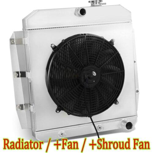 Aluminum Radiator For 1955-1959 Chevy Chevrolet C/K-Series Truck/Pickup/Suburban GMC 100/150 3.8L/6.1L l6/V8 OHV + Shroud Fan