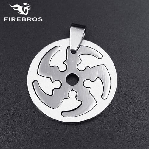 FIREBROS 2021 New Silver Color Titanium Stainless Steel Anime Amulet Pendant Necklace Men Women Cheap Jewelry Gift Dropshipping