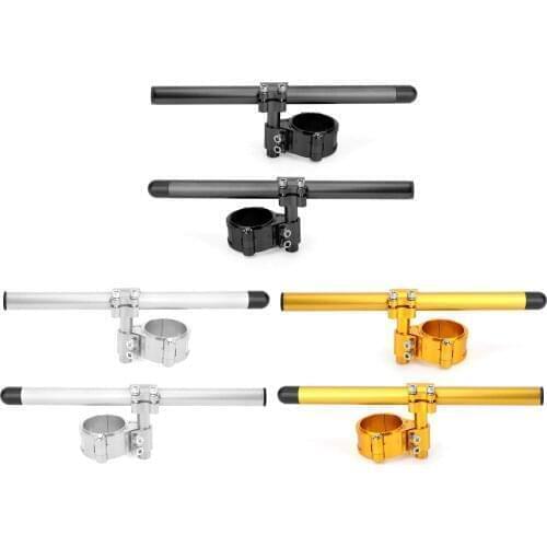 Artudatech Universal Adjustable Rotatable CNC Billet Clip Ons Fork Tube Handlebar Kit 52mm For For Suzuki Motorcycle Parts