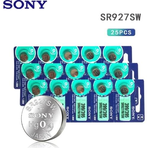 25pcs Sony Silver Oxide Cell Coin Battery 1.55V AG7 LR927 Button Batteries LR57 395 SR927W GR927 399 523G7A For Watch Toys