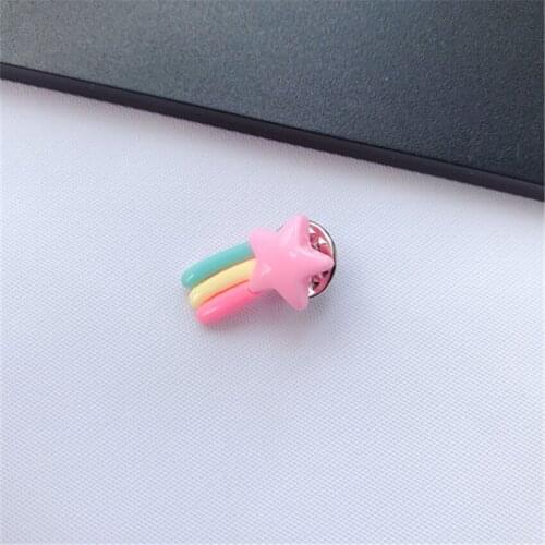 1pc Resin Pins FLatback Meteor Cute Star Brooches for kids Coat decoration Jewelry Gifts