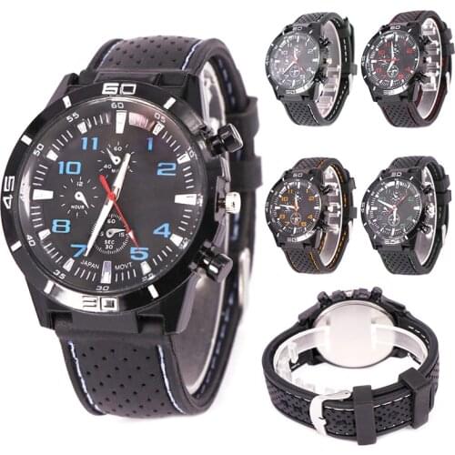 Fashion Men Boys Watch Quartz Wristwatches Silicone Band Casual Male Clock Unique Design Big Watch Male Luxury Wristwatch