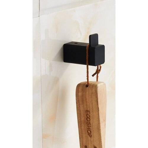 Vidric Black Towel hook black Lacquered Bathroom accessories Wall mounted Zinc Alloy square design