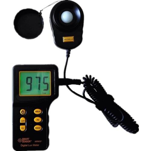 Digital Lux Meter SMART SENSOR AR823+ Luxmeter Measuring Range 1~200.000 lux Light Meter Illuminometer Photometer Lux/FC