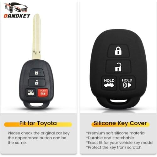 Dandkey 10pcs Silicone Key Case Cover For Toyota Camry Corolla RAV4 Vios Prius Highlander 2012 2016 2017 Shell Holder Protector