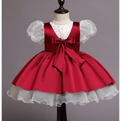 Infant Newborn Baby Dress Sequins Baby Girls 1st Birthday Tutu Christening Gown Wedding Party Lace Baptism Toddler Kids Clothes