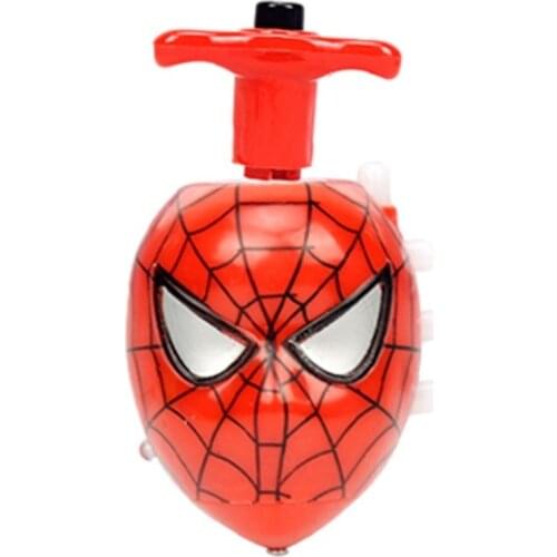 Marvel Spiderman Spinning Top Action Figure Colorful Music Cartoon Animation Luminous Infrared Stress Relax Childrens Toy Gift