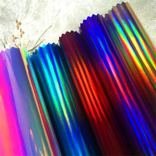 Faux Leather Fabric PU Glitter Laser mirror wallpaper for Decorative Artificial Metal Leather for sewing Material Leather Skin