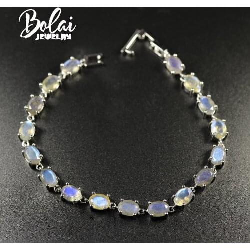 Bolaijewelry,2020 new natural labradorite bracelet, 925 sterling silver, is a popular jewelry worn by women in daily life