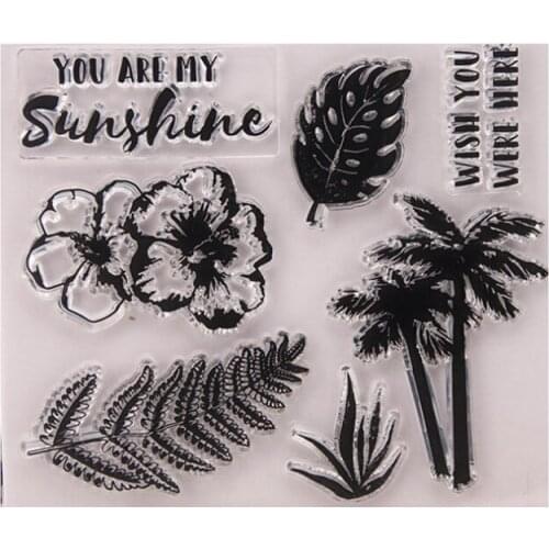 Coconut Tree Transparent Clear Silicone Stamp Seal DIY Scrapbook Rubber Stamping Coloring Embossing Diary Decoration Reusable
