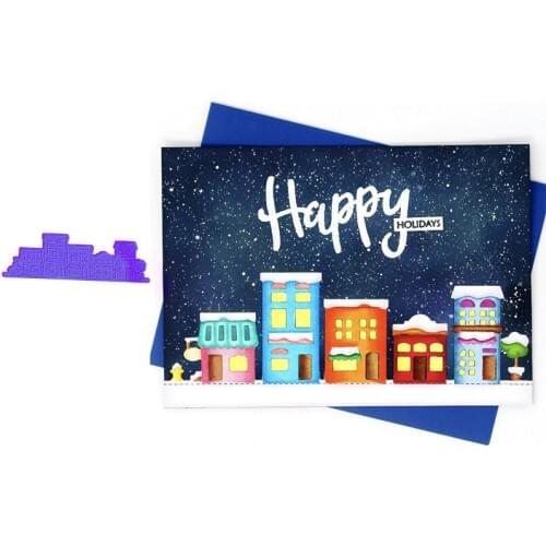 Metal cutting dies down main street buildings cut die mold Scrapbook cards making paper craft knife mould new 2020