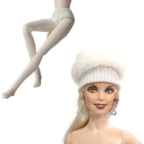 NK One Pair Doll Black Stocking Sex Lace Doll Accesssories Fashion Leather Trousers Legging For Barbie Doll Baby Toys Gift DZ