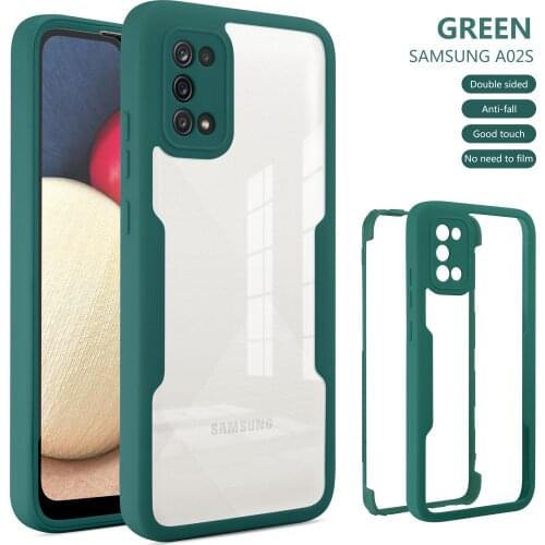 New 360 Protective Phone Case For Samsung A12/A02/A32/A22/A52/A72/A82/A21S/M02/S21 FE/A03S Front PET film & Back Cover Case