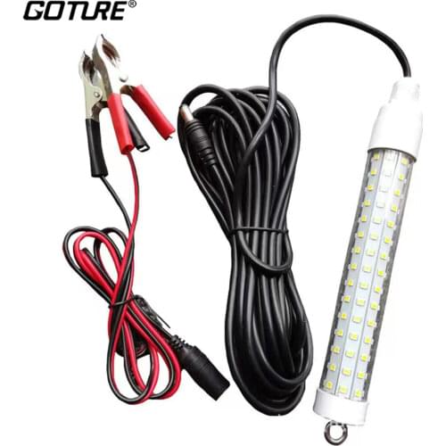 Goture Underwater FIshing Lights IP68 LED Waterproof Lure Bait Lamp Night Lights with 5M Wire for Night Boat Fishing White Green