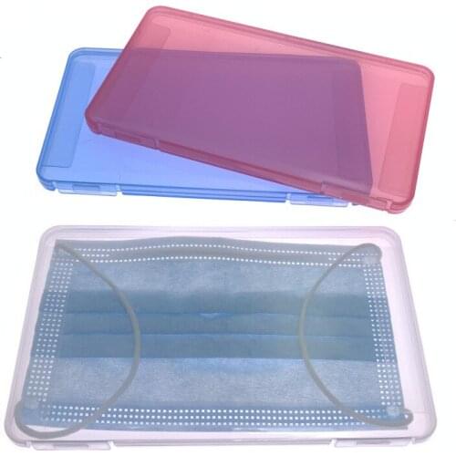Transparent Portable Childrens Student Mask Box Rectangular PP Mask Storage Box Mask Holder Dustproof Moisture-proof Protection