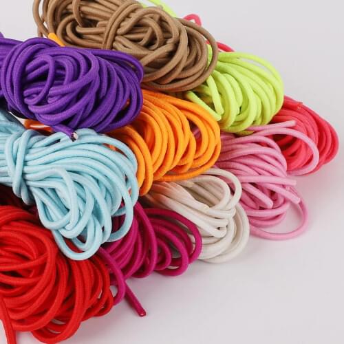 2.5mm Colorful High-Elastic Cords Round Elastic Band Round Elastic Rope Rubber Band Elastic Line DIY Sewing Accessories