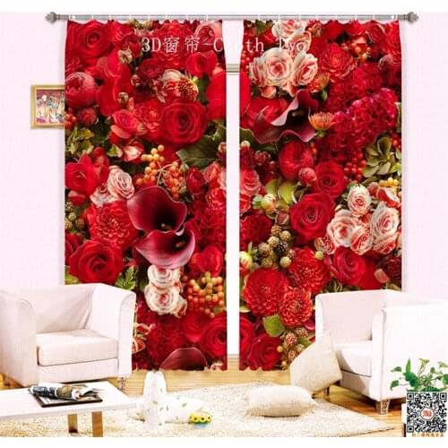 CustomizedFlower Luxury 3D Blackout Window Curtain Drapes For Living room Bed room Hotel Wall Tapestry Cortinas