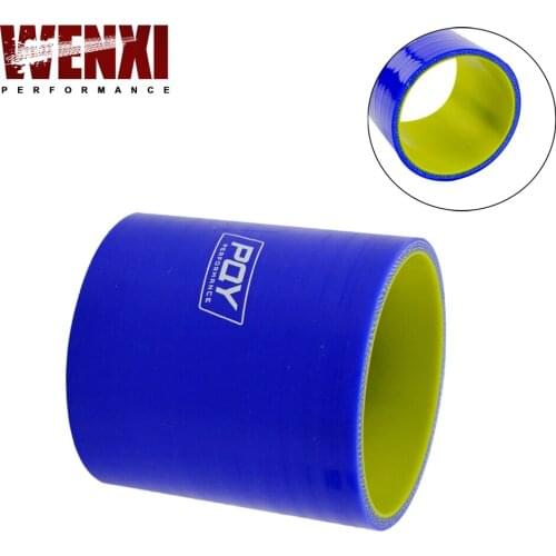 Blue&yellow 2.5" 64mm Straight Silicone Intercooler Turbo Intake Pipe Coupler Hose WX-SH0025-QY