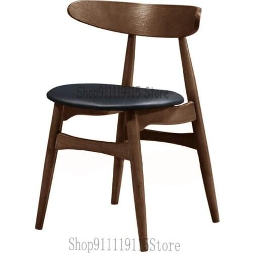 Nordic Japanese Dining Chair Family Back Small Family Leather Fabric Modern Simple Coffee Restaurant Hansen Chair