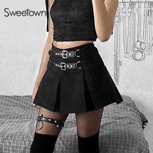 Плиссированная юбка Sweetown China At AliExpress