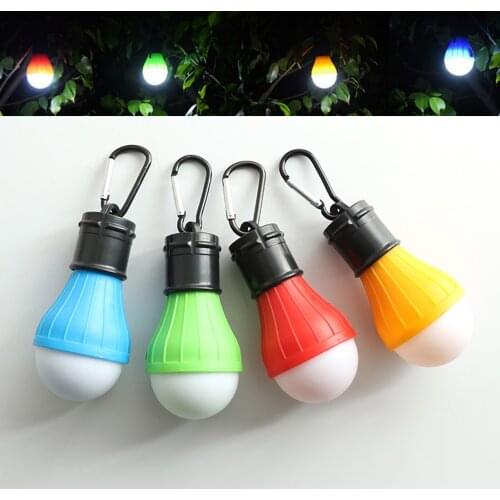 Outdoor Camping Portable LED Light Bulbs Tent Lamp with Hook Lantern Emergency Light 3 Light Mpdes 4 Pack