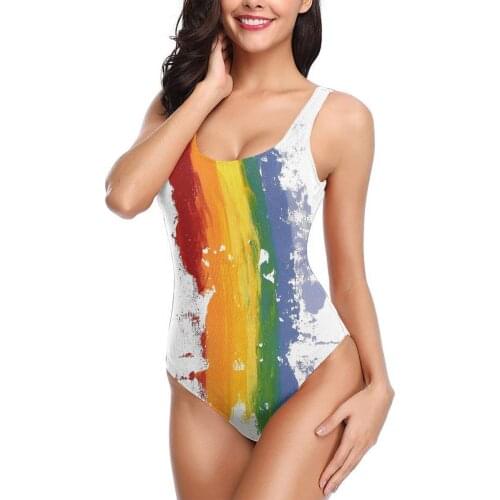 Women 2021 Exotic Bikinis Pride Parade Rainbow Diversity Women Swimsuit One Piece Swimwear R333 Beach wear For Women