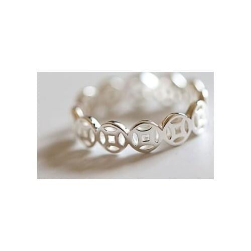 925 Sterling Silver Old COINS Open Rings For Women Hypoallergenic Fashion Girl Sterling-silver-jewelry