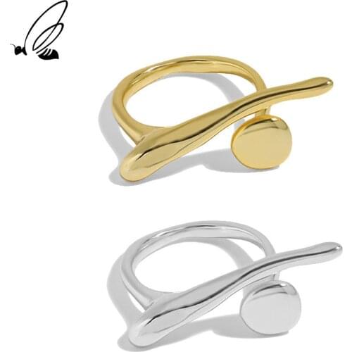 SSTEEL Sterling Silver 925 Simple Design Statement Gold Ring Gifts For Women Gothic Matching Party Open 2021 Western Jewelry