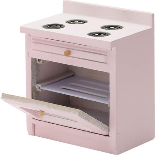 1/12 Dollhouse Miniature Kitchen Cooker Stove Oven Unit Furniture Decorative Model Kitchen Furniture Set Accessories