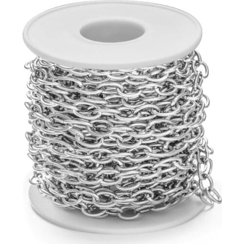 1 Meter Stainless Steel O-shaped Chain Necklace Chains Pendant For DIY Jewelry Making Handmade Bracelet Accessories Men Women